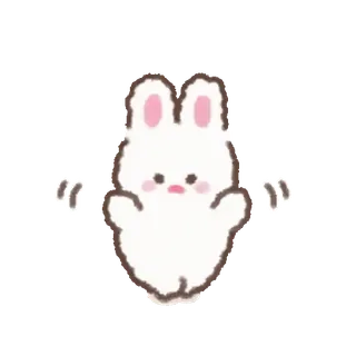 💕 lapin, mignon, animal, kawaii, autocollant telegram sticker