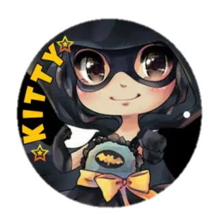 ℹ KITTY Чиби, Котёнок, Милый, Мультфильм, Фан-арт, Персонаж в маске whatsapp sticker