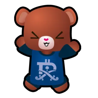 😮 urso, fofo, adesivo, desenho animado, ilustração, caprichoso telegram sticker