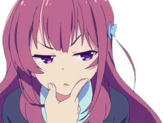 🤔 アニメ, 女の子, 考え中, 可愛い, 漫画 telegram sticker
