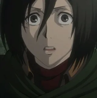 ❤️ Mikasa Ackerman Attack on Titan อนิเมะ, กลัว, ตกใจ, มิคาสะ, ผ่าพิภพไททัน, AOT, มังงะ, ตัวละคร whatsapp sticker