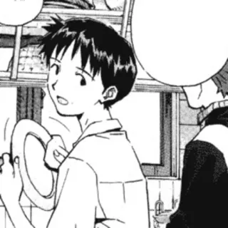 😄 Shinji Ikari Neon Genesis Evangelion Anime, Manga, Cuisine, Personnage, Nettoyage telegram sticker