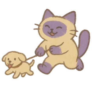 🐈‍⬛ chat, chien, animal de compagnie, marche, mignon, animal whatsapp sticker