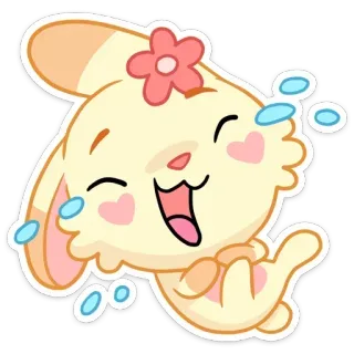 🥛 imut, kelinci, kawaii, binatang, kartun, stiker, bahagia, kelinci whatsapp sticker