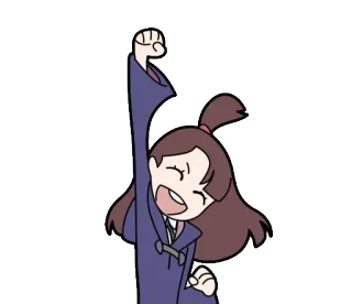 😆 Akko Little Witch Academia Akko, Little Witch Academia, Anime, Celebración, Alegría, Bruja telegram sticker