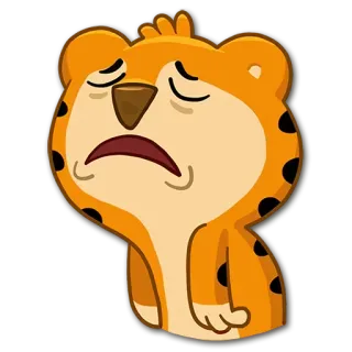 😫 animal, tigre, dessin animé, triste, contrarié, expression telegram sticker