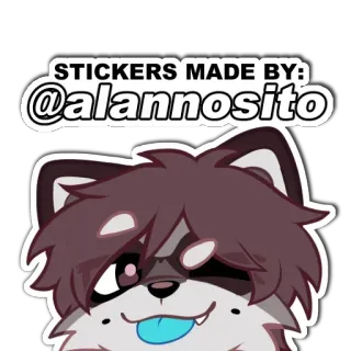 🖌️ STICKERS MADE BY: @alannosito adesivo, desenho animado, animal, guaxinim, ilustração, arte digital telegram sticker