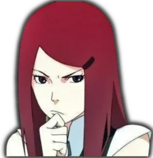 🤔 Kushina Uzumaki Naruto кушина, узумаки, наруто, аниме, манга, персонаж, злой telegram sticker