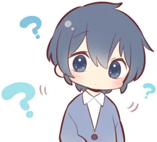 ❓ Аниме, Вопрос, Недоумение, Персонаж, Наклейка, Мультфильм telegram sticker