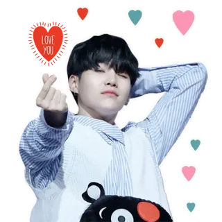 💜 LOVE YOU любовь, сердце, сердечко пальцами, k-pop, корейский поп, айдол, милый whatsapp sticker