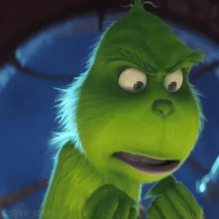 😏 Grinch กริ๊นช์, คริสต์มาส, การ์ตูน, ตัวละคร, ภาพยนตร์ whatsapp sticker