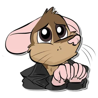 😢 cartoon, animal, mouse, character, sad, cute telegram sticker