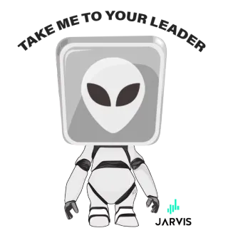 👽 TAKE ME TO YOUR LEADER Alien, UFO, Außerirdischer, Lustig, Cartoon, Science Fiction, Humor whatsapp sticker