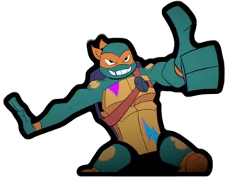 👍 Michelangelo Teenage Mutant Ninja Turtles ไมเคิลแองเจโล, TMNT, เต่านินจา, การ์ตูน, นินจา, เต่า telegram sticker