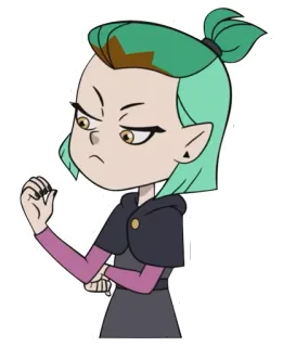 😒 Amity Blight The Owl House hoạt hình, phù thủy, không hài lòng, anime, tức giận telegram sticker