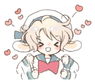 🌬 anime, lindo, corazones, feliz, dibujos animados whatsapp sticker