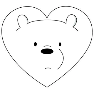 ❤️ Ice Bear We Bare Bears Ice Bear, We Bare Bears, Dibujos animados, Oso, Corazón, Lindo telegram sticker