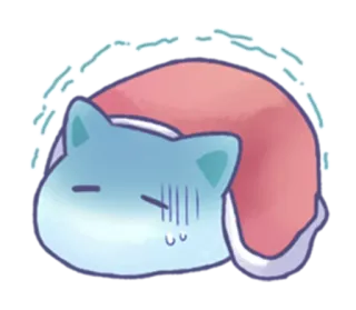 😷 Anime, Biru, Kartun, Lucu, Lelah, Lesu, Kucing whatsapp sticker
