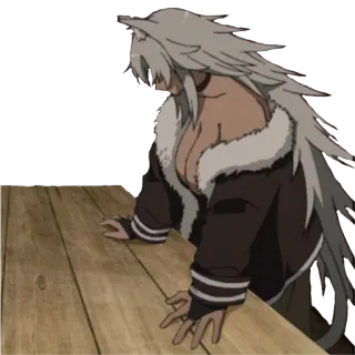 🤔 Anime, Cô gái, Chó, Hình người, Tai, Bàn telegram sticker