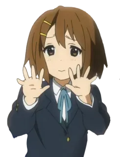 ⛔️ Yui Hirasawa K-On! Anime, Fille, Mignon, Uniforme scolaire, K-On whatsapp sticker