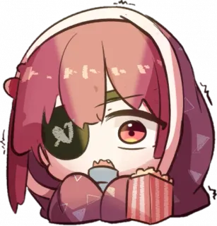 🍿 Anime, Manga, Dessin animé, Personnage, Kawaii, Mignon, Popcorn telegram sticker