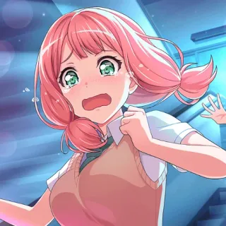 😰 chica anime, llorando, pelo rosa, emocional, impactada, miedo, anime telegram sticker