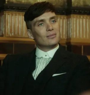 🙂 Thomas Shelby Peaky Blinders man, suit, cillian murphy, portrait, actor, peaky blinders, thomas shelby telegram sticker