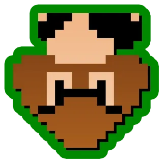 🤬 Pixel art, Homme, Barbe, Lunettes de soleil, Pixellisé, Avatar telegram sticker