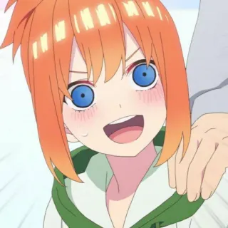 👒 Yotsuba Nakano The Quintessential Quintuplets anime, desenho animado, personagem, cabelo laranja, fofo, menina telegram sticker