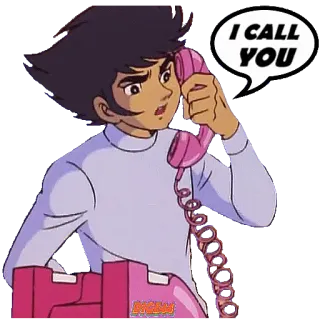 📲 I CALL YOU мультфильм, телефон, звонок, аниме whatsapp sticker