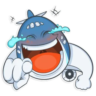 😂 Desenho animado, Rindo, Lágrimas, Apontando, Expressão, Emoção telegram sticker