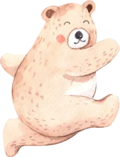 🧸 Bär, Tier, niedlich, Aquarell, Illustration whatsapp sticker