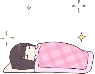 😴 睡觉, 动漫, 卡哇伊, 毯子, 困, 可爱, 累 telegram sticker