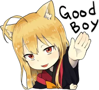 ☺️ Good Boy Anime, Braver Junge, Fuchs Ohren, Süß, Cartoon whatsapp sticker