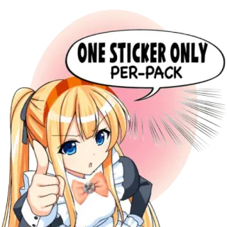 ☝️ ONE STICKER ONLY
PER-PACK naklejka, anime, słodki, dymek telegram sticker