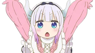 🎉 Kanna Kamui Miss Kobayashi's Dragon Maid 애니메이션, 드래곤, 칸나, 귀여운, 캐릭터, 소녀 telegram sticker