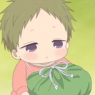 🥺 anime, baby, cute, character, infant, green bundle telegram sticker