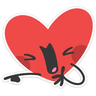 ❤️ cuore, cartone animato, amore, personaggio, emozione, divertente whatsapp sticker
