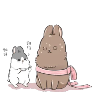 🍩 想吃 bunny, cute, kawaii, rabbit, cartoon telegram sticker
