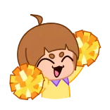 ⭐ Chestnut Cookie Cookie Run chestnut cookie, cookie run, cheerleader, pompoms, happy, cute, cartoon, celebration telegram sticker