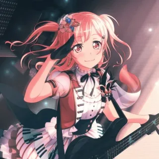 🥮 anime meisje, muziek, idol, gitaar, band telegram sticker