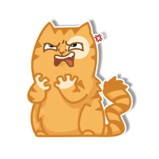 😡 gato, enojado, naranja, felino, expresión telegram sticker