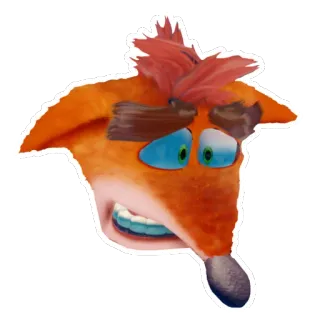 😥 Crash Bandicoot video game, cartoon, animal, character whatsapp sticker