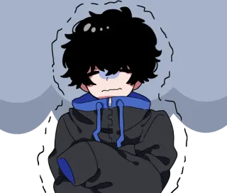 ❄️ Anime, Nhân vật, Buồn, Chán nản, Mùa đông, Lạnh telegram sticker