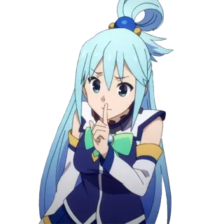 🤫 Aqua Konosuba Anime, Perempuan, Karakter, Aqua, Konosuba, Rambut Biru telegram sticker