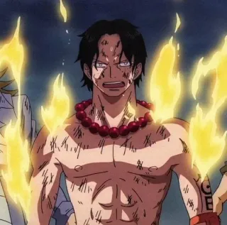 🌟 Ace One Piece Anime, One Piece, Ace, Fuoco, Personaggio whatsapp sticker