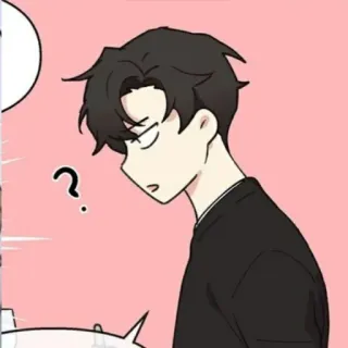 🐈‍⬛ ? homme, question, confusion, dessin animé, anime whatsapp sticker