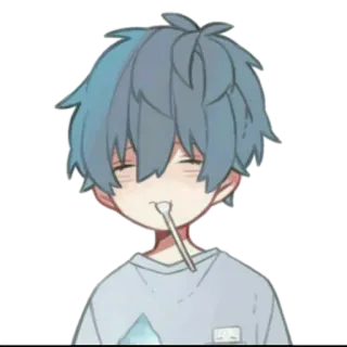 🍄 Anime, Dibujos animados, Chico, Pegatina, Lindo whatsapp sticker