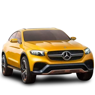 🚕 รถ, สีเหลือง, เมอร์เซเดส, รถยนต์, ยานพาหนะ telegram sticker