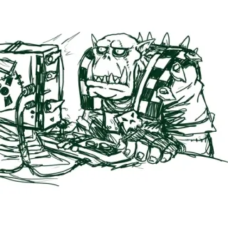 😳 Ork Warhammer 40k Орк, Warhammer 40k, Компьютер, Монстр, Научная фантастика telegram sticker